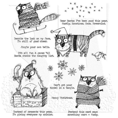 Tim Holtz Rubber Stamp Set - Snarky Cat Christmas