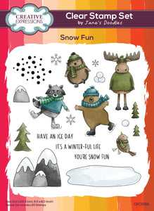 Creative Expressions Jane's Doodles A5 Clear Stamp Set - Snow Fun