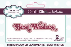 Dies by Sue Wilson Mini Shadowed Sentiments - Best Wishes