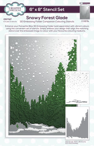 Creative Expressions 3D Embossing Folder Companion Colouring Stencil - Snowy Forest Glade