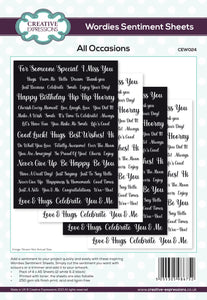 Creative Expressions Wordies Sentiment Sheets – All Occasions