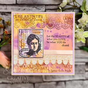 Creative Expressions Sam Poole A5 Clear Stamp Set - Parisian Lace Chronicles
