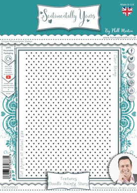 Phill Martin Sentimentally Yours A6 Clear Stamp - Textures Doodle Dainty Stars