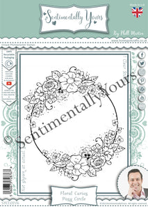 Phill Martin Sentimentally Yours A6 Clear Stamp - Floral Curios : Posy Circle
