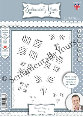 Phill Martin Sentimentally Yours A6 Clear Stamp - Floral Finery : Dreamy