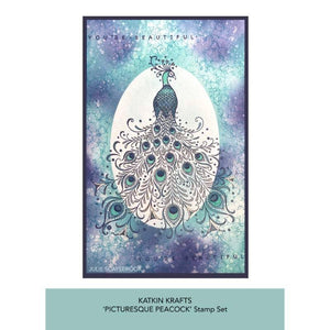 Katkin Krafts A5 Clear Stamp Set - Picturesque Peacock