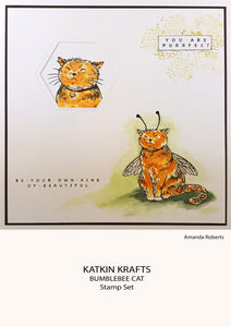 Katkin Krafts A5 Clear Stamp Set - Bumblebee Cat