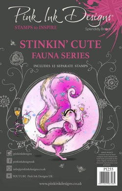 Pink Ink Designs A5 Clear Stamp Set - Fauna Series : Stinkin' Cute