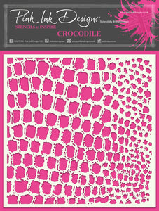 Pink Ink Designs 7 x 7 inch Stencil - Crocodile