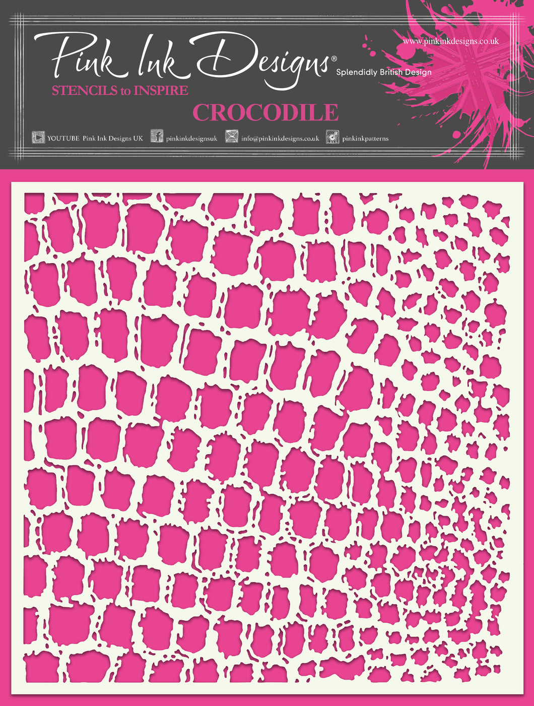 Pink Ink Designs 7 x 7 inch Stencil - Crocodile
