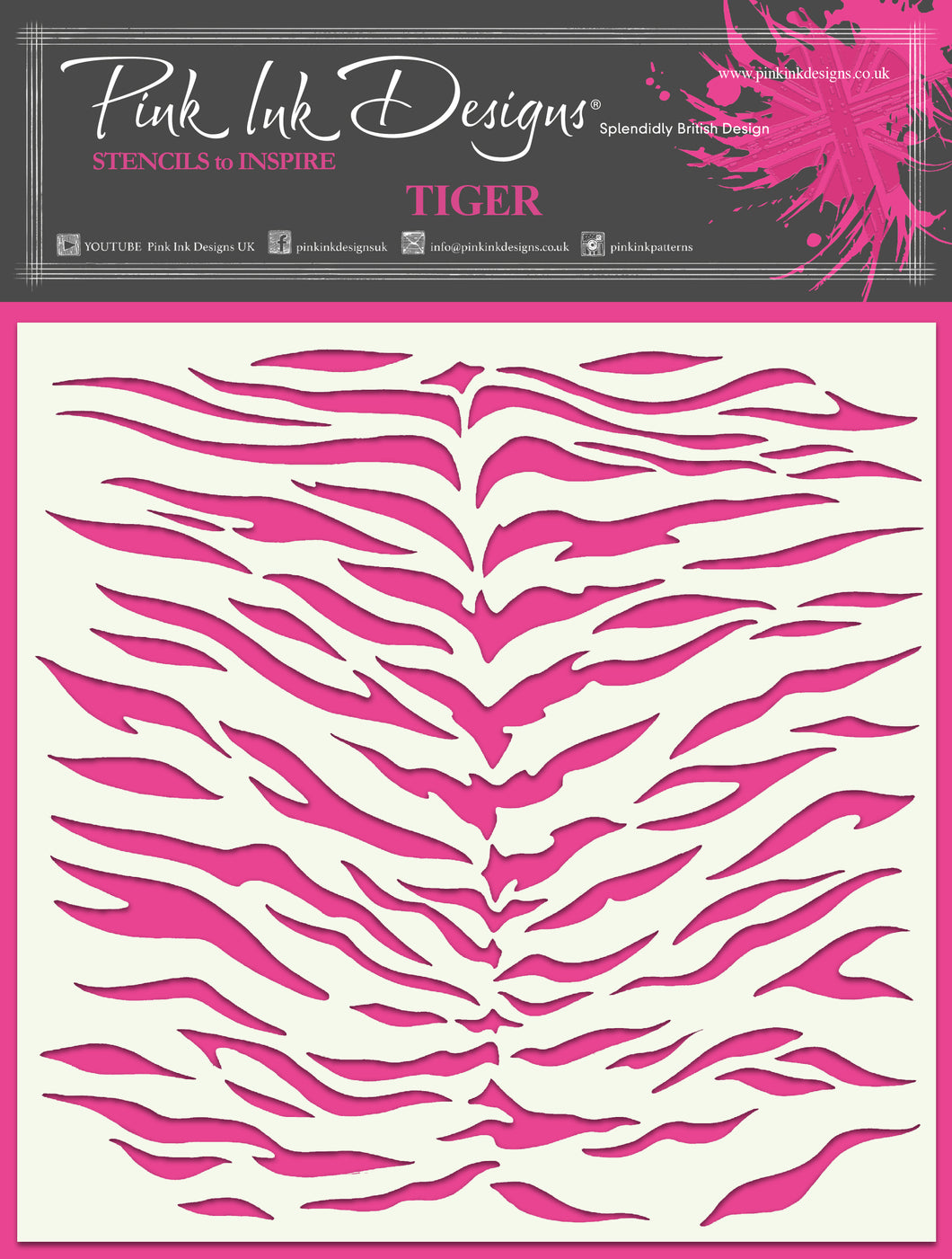Pink Ink Designs 7 x 7 inch Stencil - Tiger