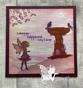 Fairy Hugs Stamps - Birdbath