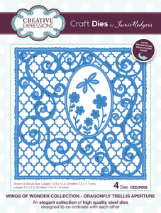 Creative Expressions Jamie Rodgers Wings of Wonder Collection - Dragonfly Trellis Aperture