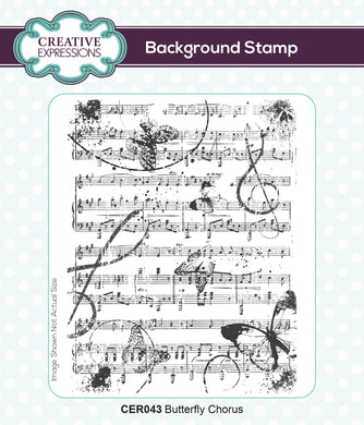 Creative Expressions Rubber Stamp - Butterfly Chorus Background