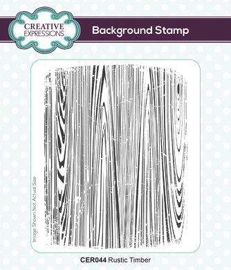 Creative Expressions Rubber Stamp - Rustic Timber Background