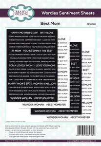 Creative Expressions Wordies Sentiment Sheets – Best Mom