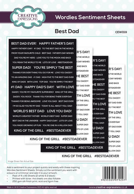 Creative Expressions Wordies Sentiment Sheets – Best Dad