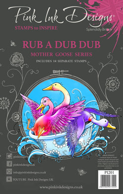 Pink Ink Designs A5 Clear Stamp Set - Mother Goose Series : Rub A Dub Dub