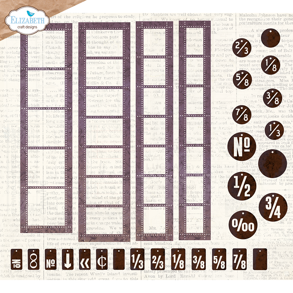 Elizabeth Craft Designs Planner Essentials Dies - Postage Stamp Strips