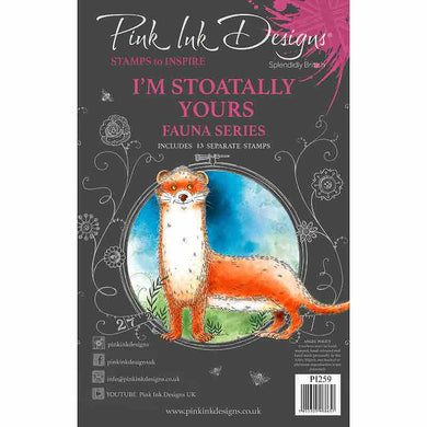 Pink Ink Designs A5 Clear Stamp Set - Fauna Series : I'm Stoatally Yours