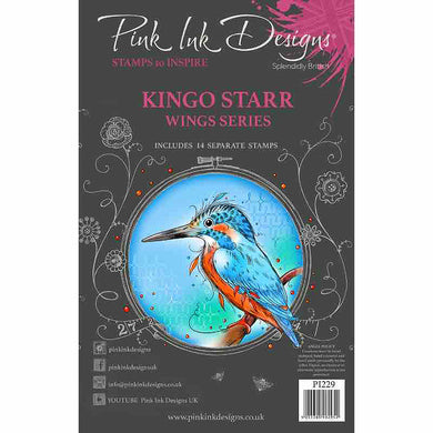 Pink Ink Designs A5 Clear Stamp Set - Wings Series : Kingo Starr