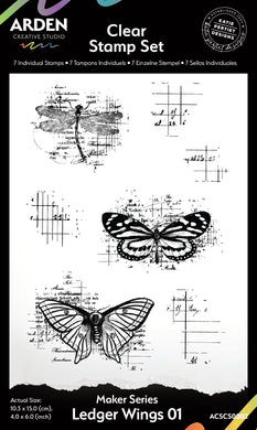 Arden Creative Studio Maker Series 4 in x 6 in Stamp Set - Ledger Wings 01