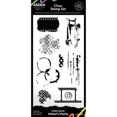 Arden Creative Studio Maker Series Maker's Marks 4 x 8 Clear Stamp Set
