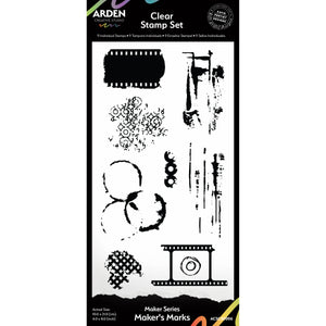 Arden Creative Studio Maker Series Maker's Marks 4 x 8 Clear Stamp Set