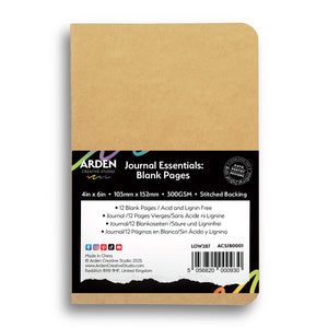 Arden Creative Studio Journal Essentials Blank Pages 4 x 6 Stitched Journal