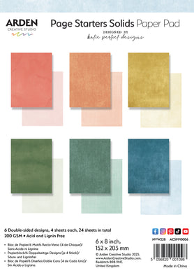 Arden Creative Studio Page Starters Solids 6in x 8in Paper Pad