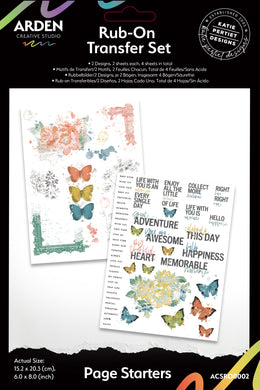 Arden Creative Studio Page Starters 6 in x 8 in Rub-On Transfer Set