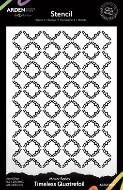 Arden Creative Studio Maker Series 6 in x 8 in Stencil - Timeless Quatrefoil