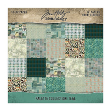 Tim Holtz Idea-ology - Palette Collection : Teal 12 x 12 Paper Pad
