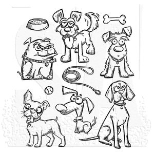 Tim Holtz Rubber Stamp Set - Crazy Dogs