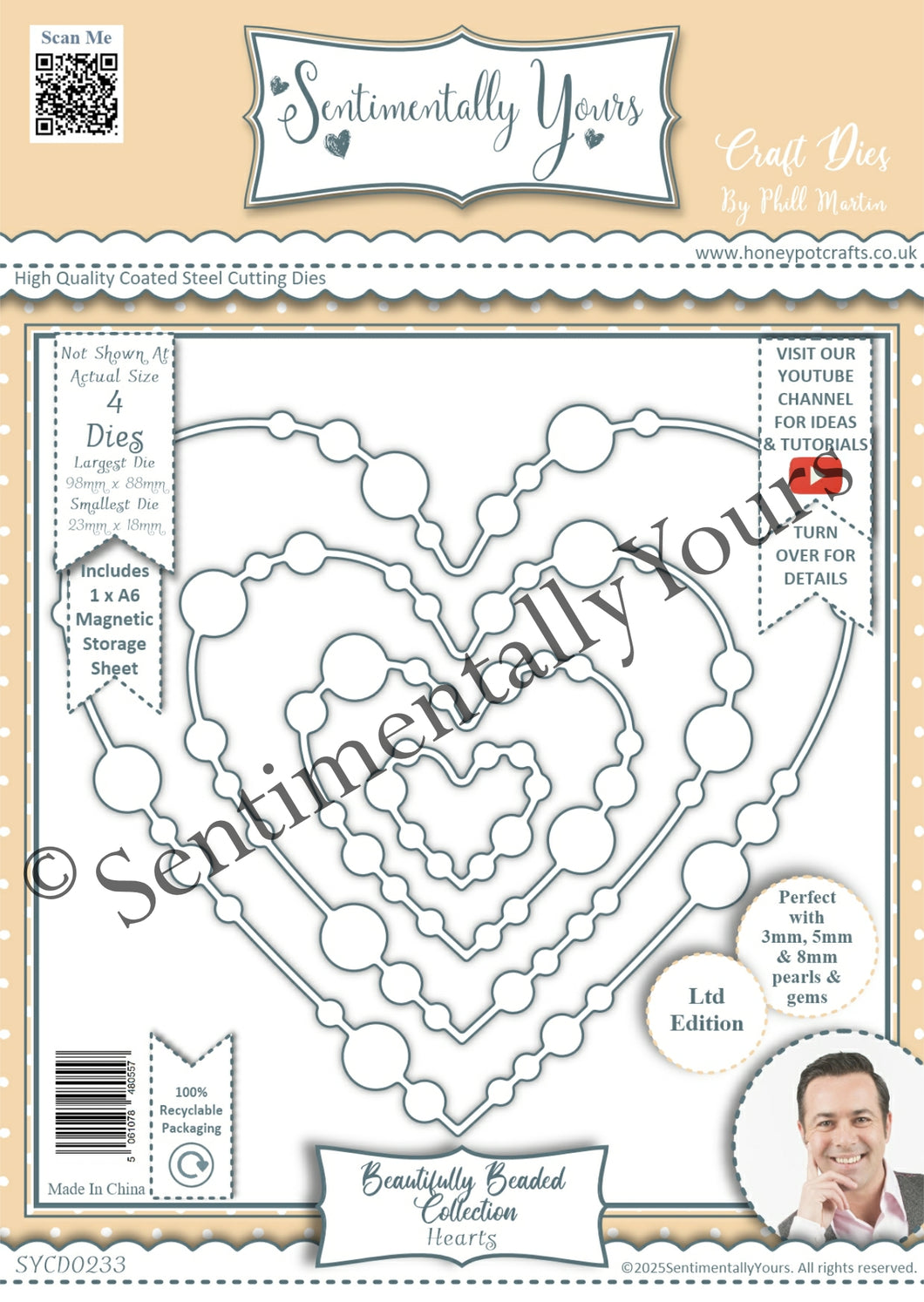 Phill Martin Sentimentally Yours Beautifully Beaded Collection - Hearts