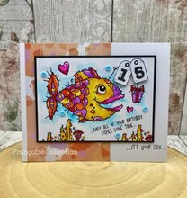 Woodware A6 Clear Stamp Set - Birthday Fishes