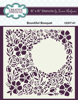 Creative Expressions Jamie Rodgers 6 x 6 Stencil - Bountiful Bouquet