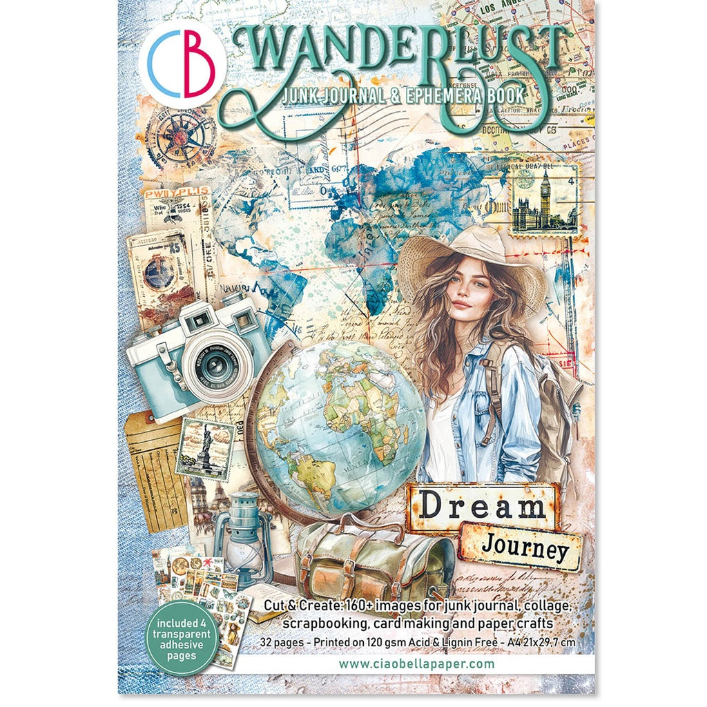 Ciao Bella Wanderlust A4 Junk Journal Ephemera Book