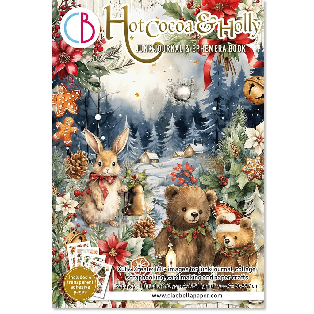Ciao Bella Hot Cocoa & Holly A4 Junk Journal Ephemera Book