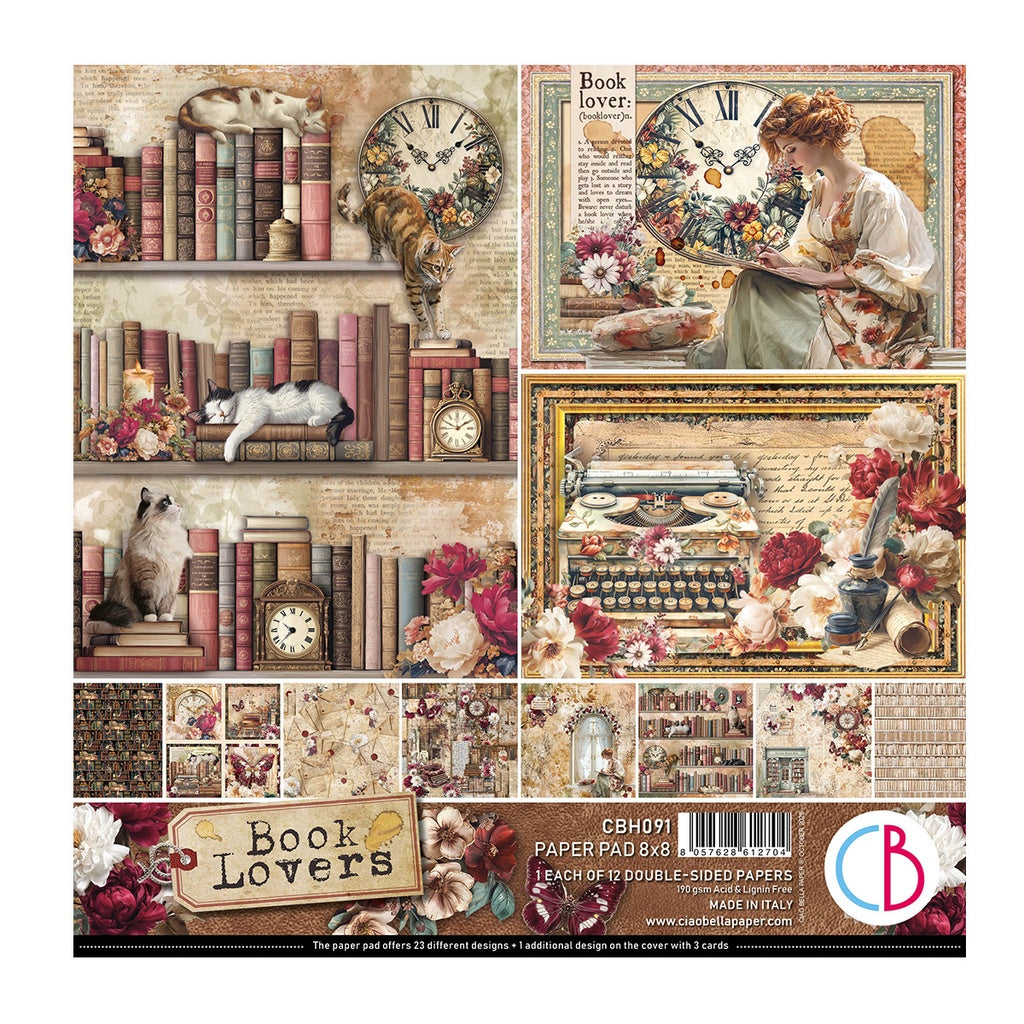 Ciao Bella Book Lovers - 8 x 8 Paper Pad