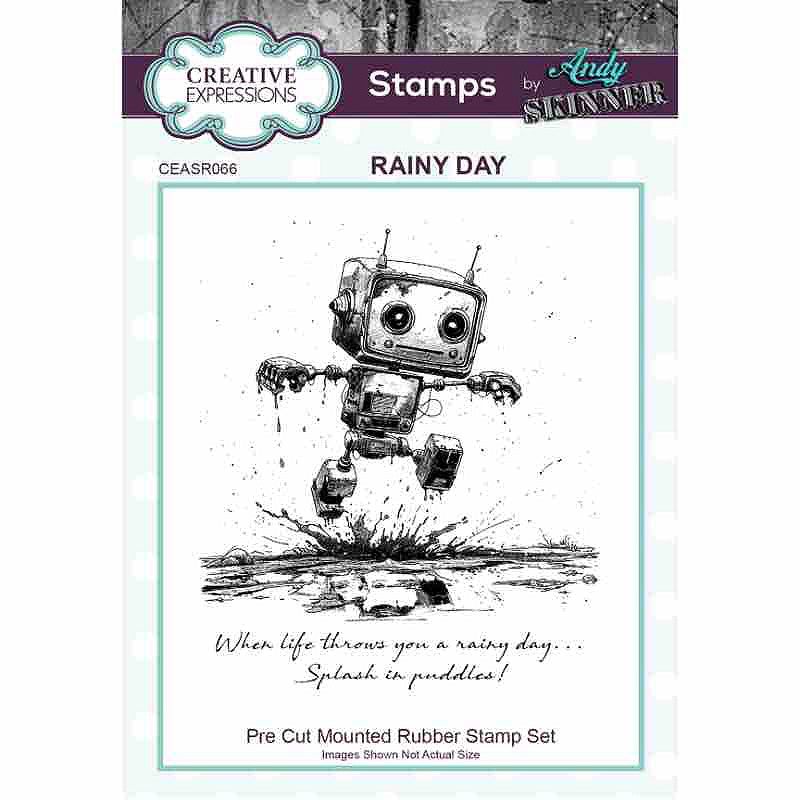 Creative Expressions Andy Skinner Rubber Stamp Set - Botology Rainy Day