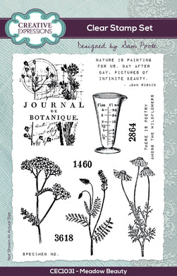 Creative Expressions Sam Poole A6 Clear Stamp Set - Meadow Beauty