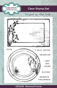 Creative Expressions Sam Poole A6 Clear Stamp Set - Botanical Frames