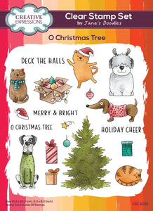 Creative Expressions Jane's Doodles A5 Clear Stamp Set - O Christmas Tree