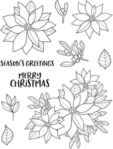 Creative Expressions Jane's Doodles A5 Clear Stamp Set - Poinsettia