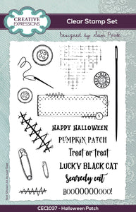Creative Expressions Sam Poole A6 Clear Stamp Set - Halloween Patch