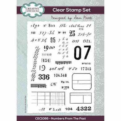 Creative Expressions Sam Poole A5 Clear Stamp Set - Numbers From The Past