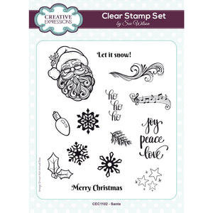 Creative Expressions Sue Wilson A5 Clear Stamp Set - Santa