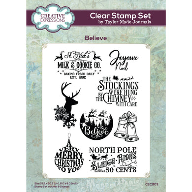 Creative Expressions Taylor Made Journals A5 Clear Stamp Set - Believe