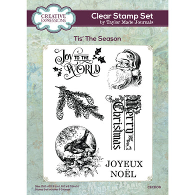 Creative Expressions Taylor Made Journals A5 Clear Stamp Set - Tis' The Season